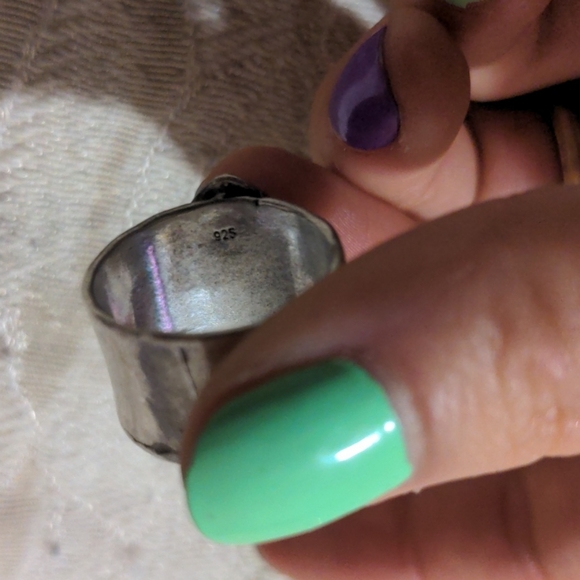 Handmade Israeli silver Opal ring - Picture 2 of 2